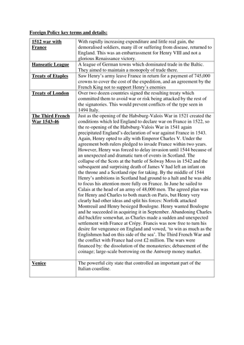 AQA AS Level Tudors: Change and Continuity