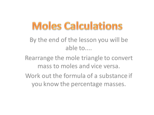 Calculating Moles