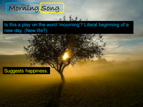 OCR GCSE J352/02 Literature Poetry (Love and Relationships) - 'Morning Song' by Sylvia Plath