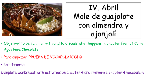 COMO AGUA PARA CHOCOLATE 4TH CHAPTER