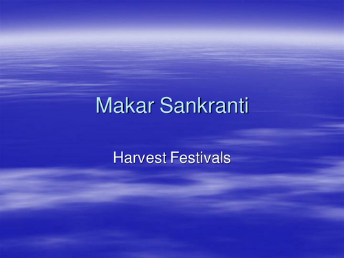 Hindu Kite Festival - Makar Sankranti: Middle/Upper