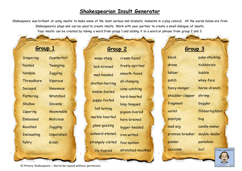 Shakespearean Insult Generator