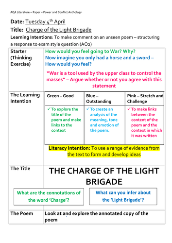 Literature Form 4 Jer 2015 Zon Tengah Literature Form 4 Poem The Charge Of The Light Brigade By Alfred Lord Tennyson Notes From The Page Admin The Effort Of