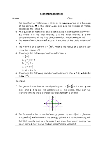 Maths for Science 1  - Rearranging Equations (GCSE)