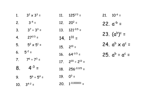 Maths for Science - Powers of Indices and Standard Form