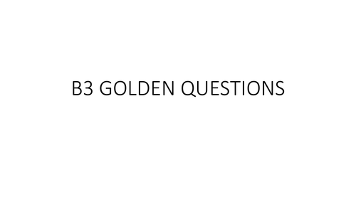 GCSE Golden Questions OCR Gateway
