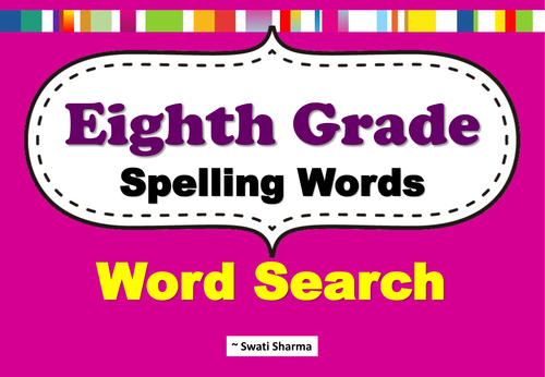Eighth Grade Spelling Words Word Search