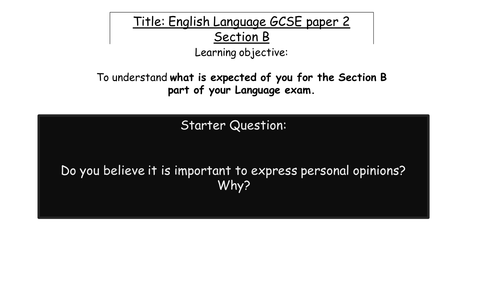 AQA English Language Paper 2 Section B