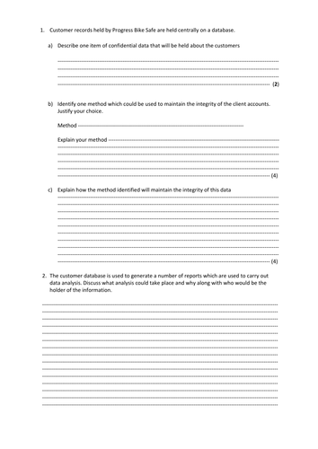 OCR CamTech Unit 2 Global Information - Example Exam Paper for May 2017