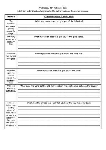 year 6 sats reading revision teaching resources