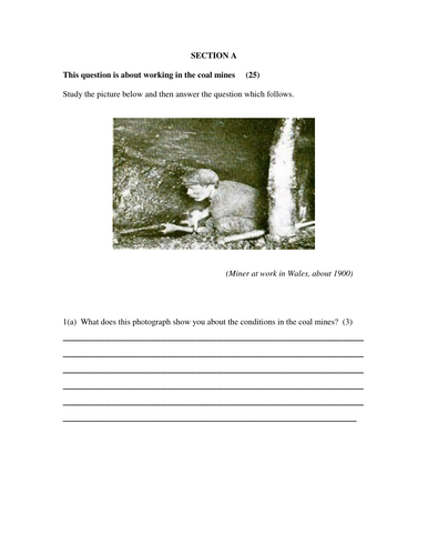 Year 9 Exam: Industrial Revolution: Coal and cotton. KS3.