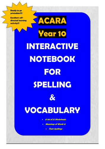 ACARA: Year 10 Interactive Notebook for Spelling & Vocabulary