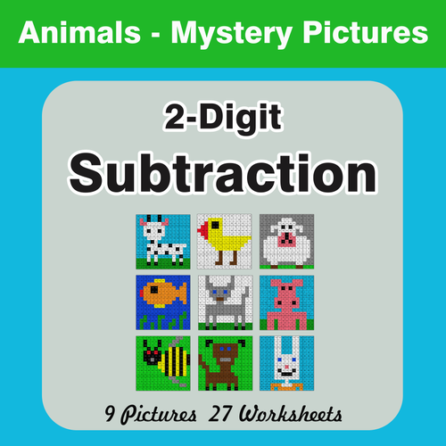 2-Digit Subtraction Mystery Pictures