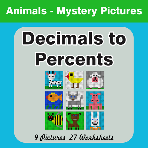 Converting Decimals to Percents Mystery Pictures