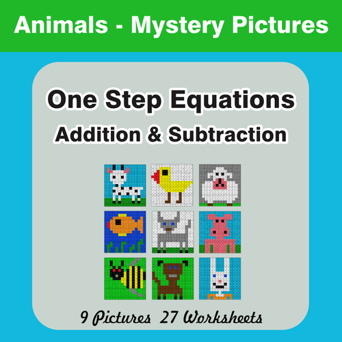 One-Step Equations (Addition & Subtraction) Mystery Pictures