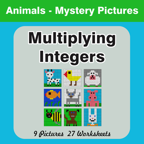 Multiplying Integers Mystery Pictures