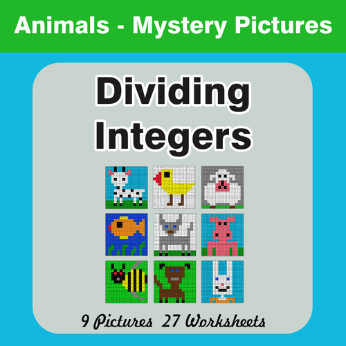 Dividing Integers Mystery Pictures
