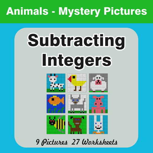Subtracting Integers - Color-By-Number Mystery Pictures