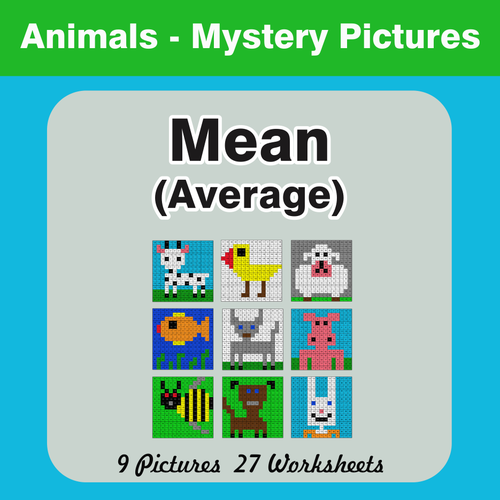 Find the Mean (Math Average) Mystery Pictures