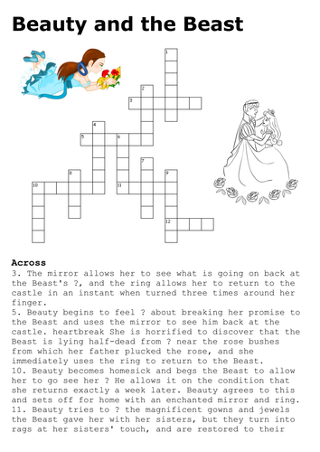 Beauty and the Beast Crossword