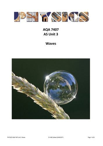 PHYSICS A-Level AQA 7407 Unit 3 Waves