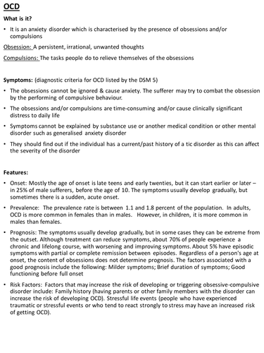 A Level OCD revision