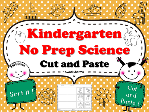 Kindergarten NO PREP Science Cut and Paste