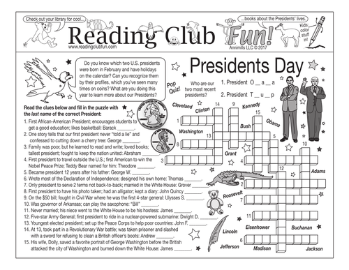 Learn About the U.S. Presidents Two-Page Activity Set