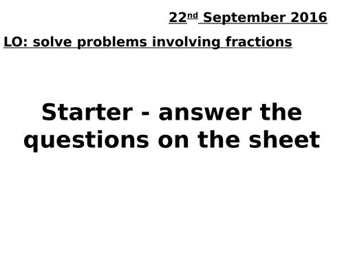 problem solving fractions tes