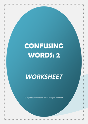 Confusing Words Worksheet 2