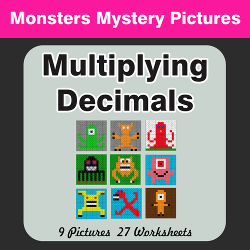 Multiplying Decimals - Color-By-Number Mystery Pictures
