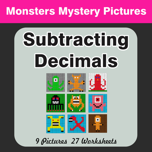 Subtracting Decimals - Color-By-Number Mystery Pictures