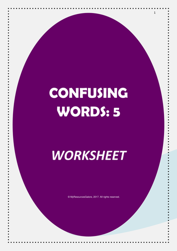 Confusing Words Worksheet 5