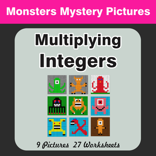 Multiplying Integers - Color-By-Number Mystery Pictures
