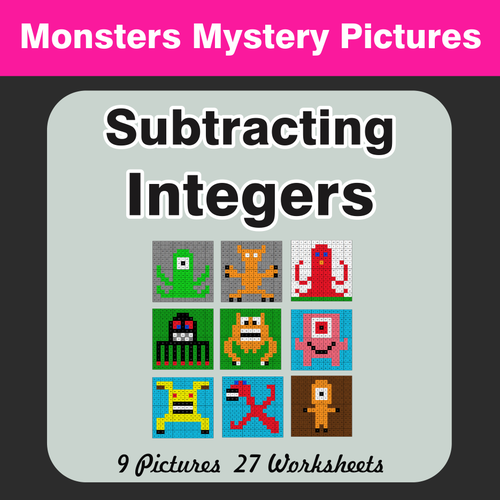 Subtracting Integers - Color-By-Number Mystery Pictures