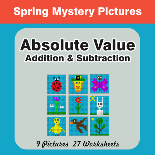 Spring Math: Absolute Value (Multiplication & Division) Mystery Pictures