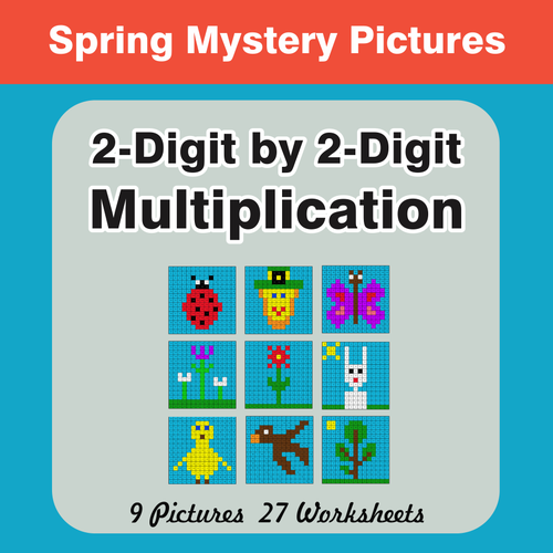 Spring Math: 2-Digit Multiplication - Mystery Pictures