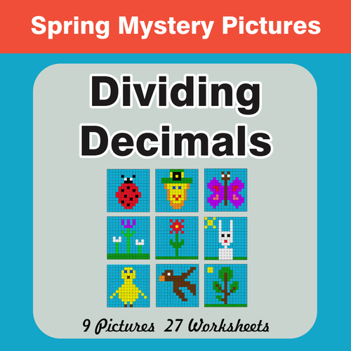 Spring Math: Dividing Decimals - Mystery Pictures