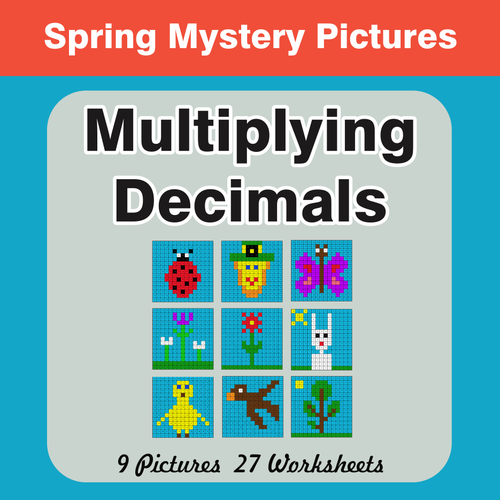 Spring Math: Multiplying Decimals - Mystery Pictures