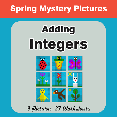 Spring Math: Adding Integers - Mystery Pictures