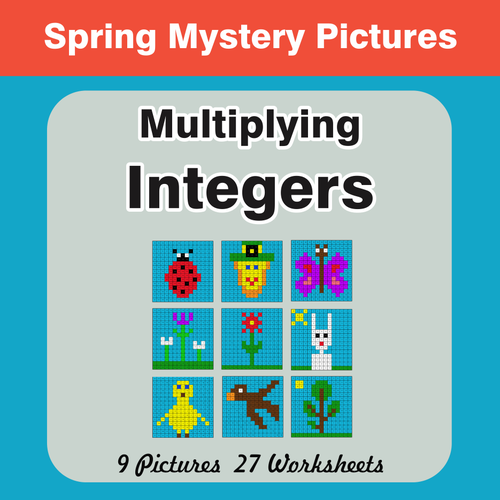 Spring Math: Multiplying Integers - Mystery Pictures