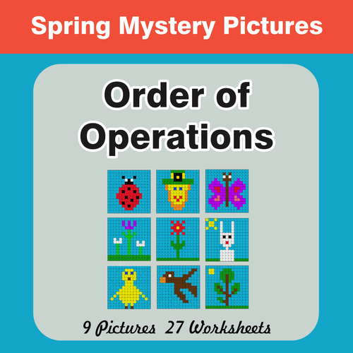Spring Math: Order of Operations - Mystery Pictures