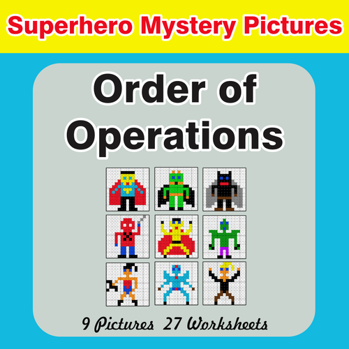 Order of Operations - Color-By-Number Superhero Mystery Pictures