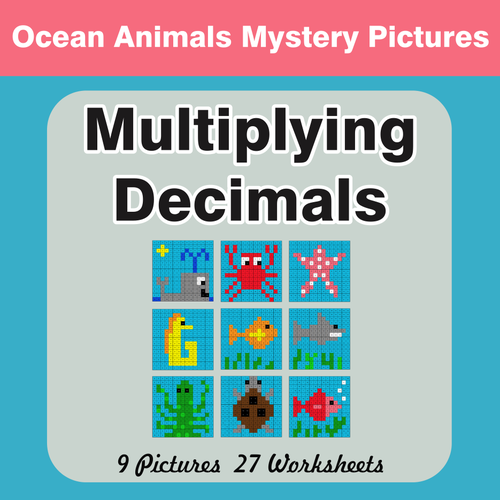 Multiplying Decimals - Color-By-Number Mystery Pictures