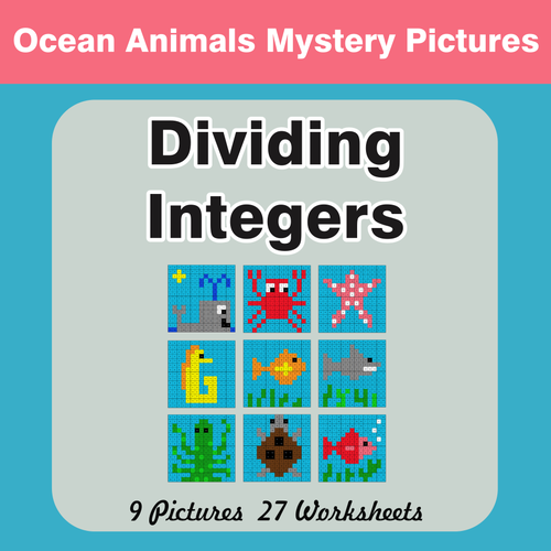 Dividing Integers - Color-By-Number Mystery Pictures