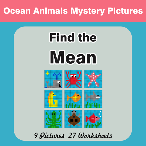 Find the Mean (Math Average) - Color-By-Number Mystery Pictures