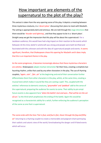 Macbeth revision guide image
