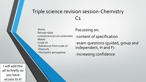 AQA C1 revision with exam questions and spec references