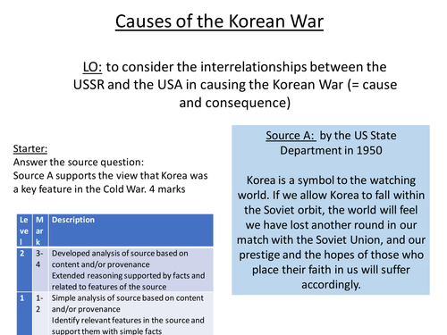 Conflict and Tension: Causes of the Korean War