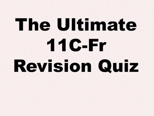 Year 11 French Revision Quiz